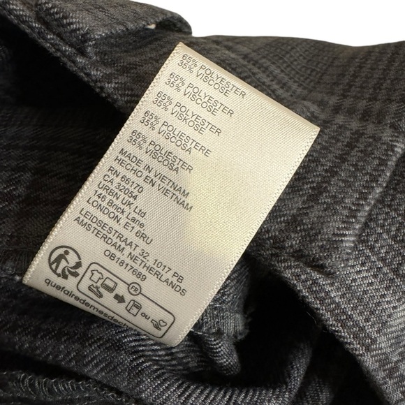 NWT Urban Outfitters Houndstooth plaid flare leg trousers pants women’s 2 - Picture 9 of 14